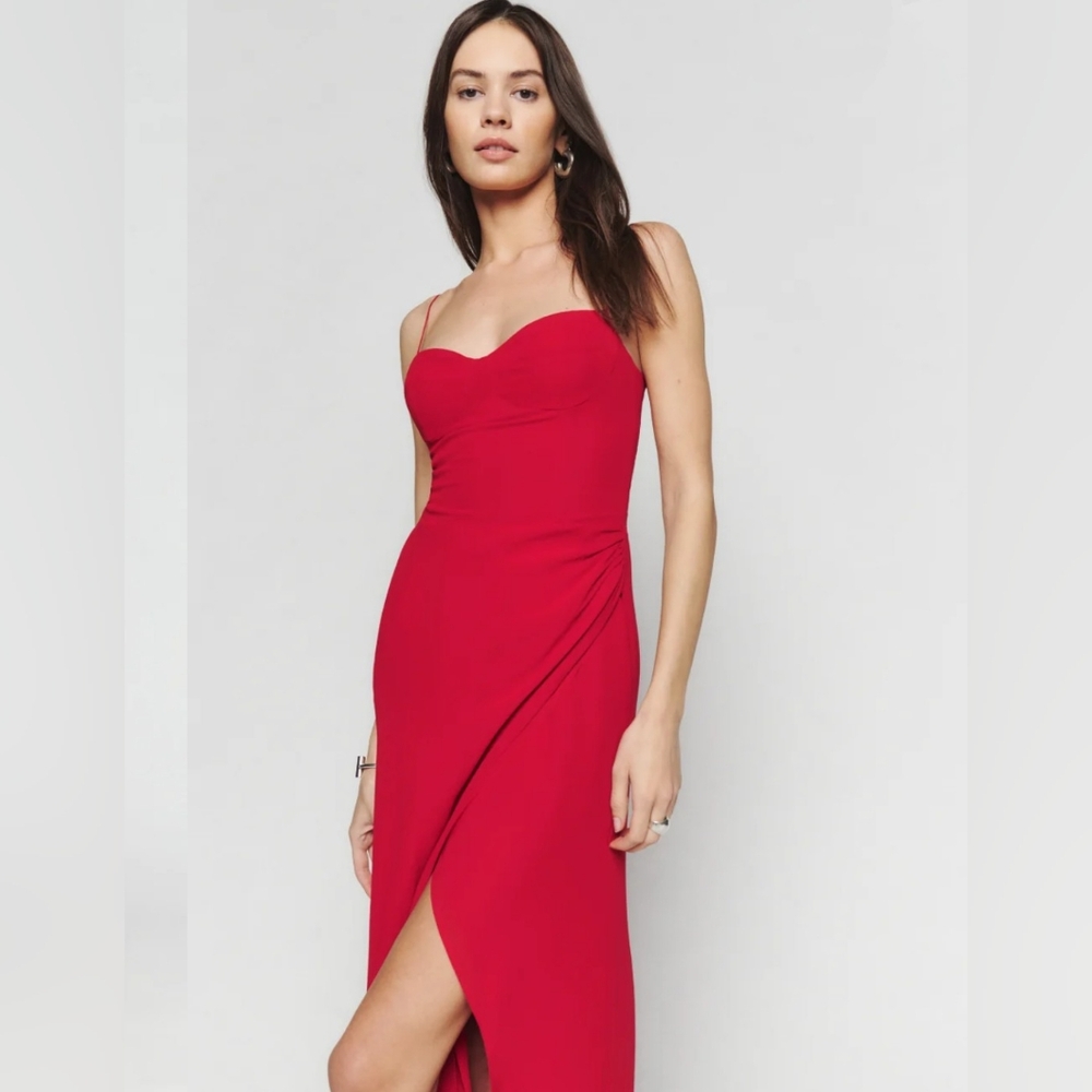 Reformation Red Kourtney Dress